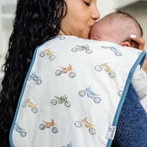 Image of Copper Pearl Premium Baby Burp Cloths - 3-Pack Large Cotton Burp Cloths, Extra Soft Spit Up Rags with 3 Absorbent Layers, Perfect for Baby Boy and Baby Girl Gifts (21 inch x 10 inch Size, Ryder Set)