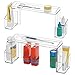 mDesign Organizer Bagno per lavabo o Armadio Medicine – Porta Medicine, vitamine e Cosmetici in plastica – Organizzatore Trucchi e medicinali a Due Ripiani – Set da 2 – Trasparente