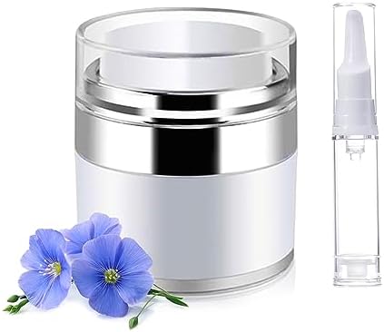 Airless Pump Jar, Cream Jar Vacuum Bottle Small, Airless Pump Bottles, Lotion Dispenser with Pump for Toiletries Cosmetic Container Travel Containers (0.5Oz)