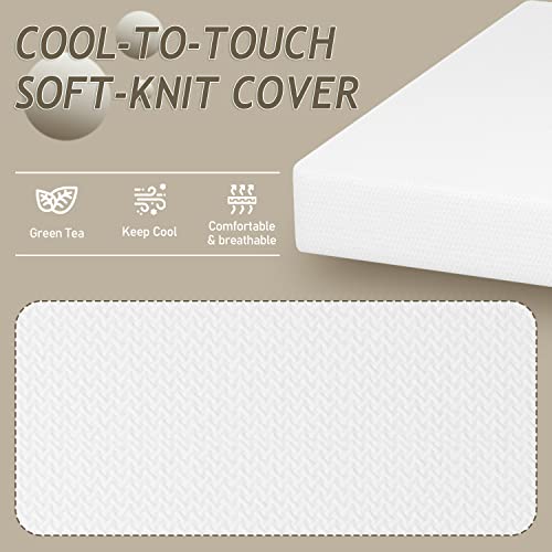 Image of PayLessHere 10 Inch Mattress Green Tea Memory Foam Mattress CertiPUR-US Certified,Removable Soft Cover,Fiberglass Free,King mattresses for Bed Frame, Bunk Bed, Trundle, Daybed,White