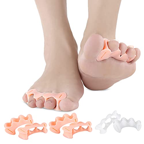 2 pares de separadores de dedo de gel, espalhador de dedo feminino masculino, corretores de dedo de
