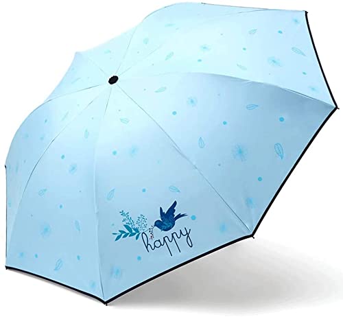 KYUSAR Paraguas A Prueba De Viento Y Lluvia Paraguas De Viaje Portátil Compacto Liviano Y Portátil Paraguas Proteccion UV 100 (Blue : F, Size : 68cm)