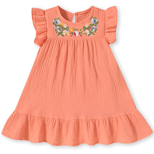 HINTINA Toddler Little Girl Mexican Ethnic Embroidery Floral Dress Sleeveless Sundress