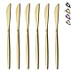 HOMQUEN Menümesser 6-Teilig, Edelstahl Matt Gold Menümesser, Robustes Buttermesser, Modernes Design Buttermesser, Spülmaschinenfest (Matt Gold-8.9 Zoll)