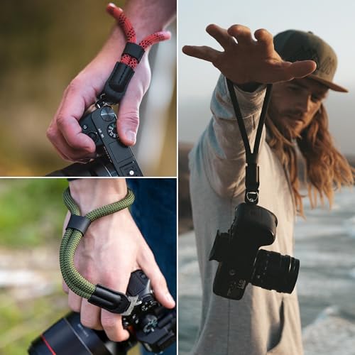 LENS-AID Correa de mano estilo cuerda – Pulsera cámara universal de nailon para Canon, Nikon, Sony, Fujifilm, Panasonic, Olympus – Compacta, resistente y segura - imagen 6