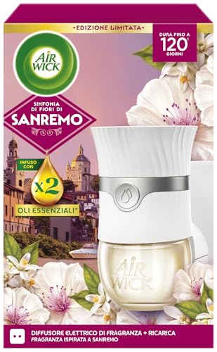 Air Wick Diffusore Elettrico di Fragranza, Sinfonia di Fiori di Sanremo con Oli Essenziali, 1 Dispositivo + 1 Ricarica, Profumatore per Ambienti - Immagine 1