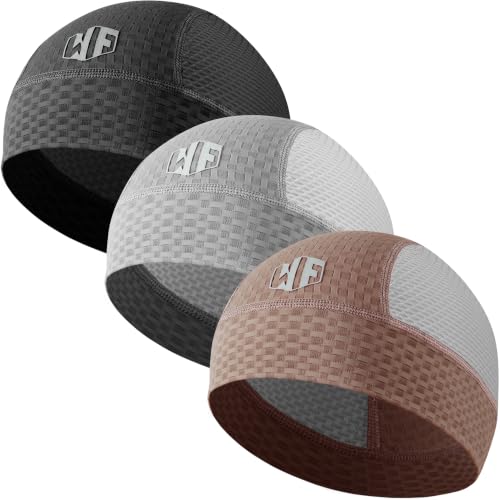 Image of WTACTFUL 3-Pack Breathable Mesh Skull Cap Sweat Wicking Helmet Liner Summer