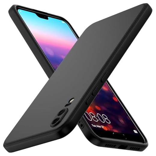 ivoler Noir Mat Coque pour Huawei P20 avec Protection Caméra, Ultra Mince Étui de Protection en Silicone Antichoc, Souple TPU Anti-Rayures Bumper Housse