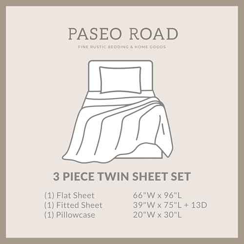 Image of Paseo Road Del Sol 3 Piece Twin Red Blue Cream Cotton Sheet Set