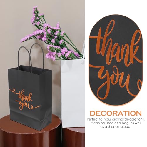 Bolsas decorativas de papel kraft negro premium con asas reforzadas para tiendas y boutiques 3
