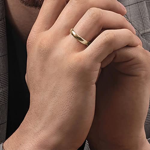 Solid 10k White Yellow Rose Gold Comfort Fit 4mm Wedding Band for Men Women Unisex Polish Finish Ring4