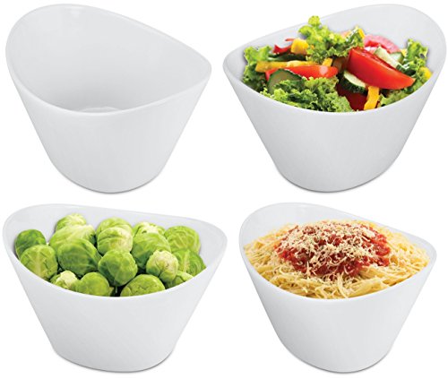 KOVOT 4 Piece Porcelain Serving Bowl Set, 40 oz, White