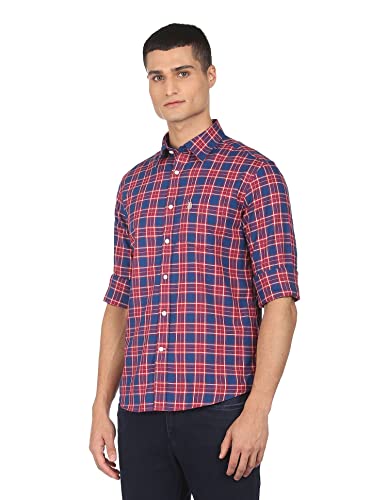 Image of U.S. POLO ASSN. Men's Cotton Checkered Regular Fit Button Down Shirt