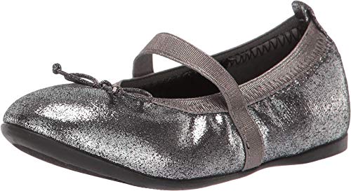Nina Girl's Esther-t Ballet Flat, Pewter Shimmer, 9 Medium US Toddler