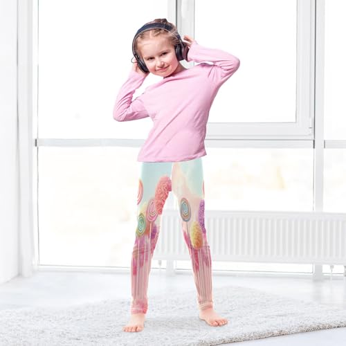 Pink Lollipop Forest Girls Casual Leggings for Kids Printed Long Pant Bottoms Stretch and Soft4