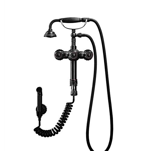 Système en laiton antique haut de gamme et mitigeur avec pulvérisateur mural noir