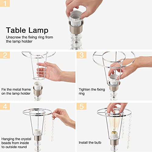 Acaxin ACA-TL17-1 Crystal Table Lamps For Bedroom Nightstand thumb #6