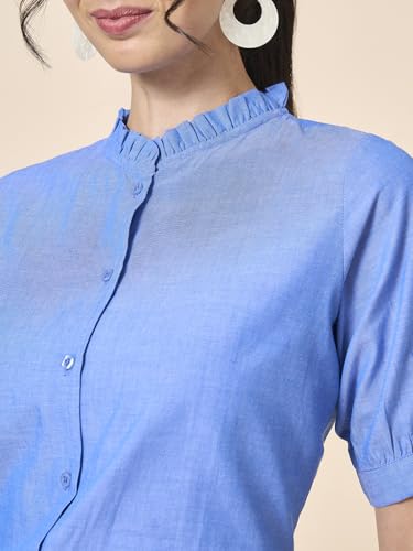 Image of Style Quotient Women Solid Beige Regular Fit Flex Formal Shirt