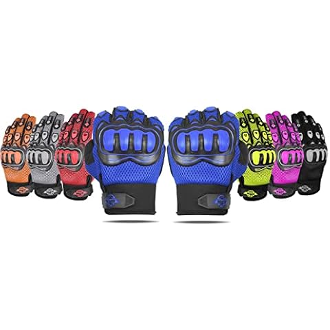 ALPHA CYCLE GEAR Moto Sports Gloves (Black/Blue, Large) Cover