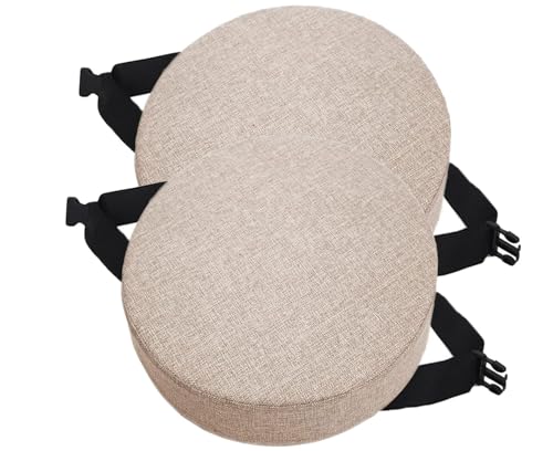 Juego de 1/2 Cojines para Silla Redondos, 30cm/35cm/40/45cm, Almohadilla Antideslizante para Taburete de Silla,Cojín de Asiento Redondos, para jardín, ordenador,oficina, cocina(Color 2,30x30x5cm2pcs)