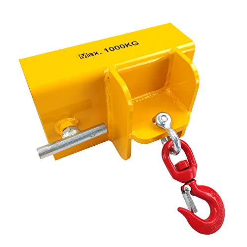 Gaeaauto Forklift Lifting Hook Attachment 2200Lbs Capacity Single Mobile Forklift Crane With Swivel Hook And Large T-Screw Forklift Lifting Hoist Fork Lifting Hook Device #TOP5