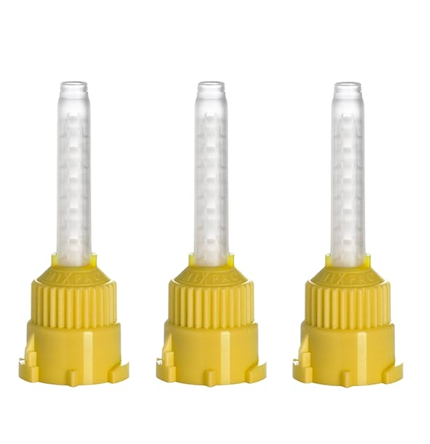 48/Pack Dental T-Mixer Tips High Performance Short Original Mix Tips Style Color Coding System Swiss Quality (4.2mm Yellow)