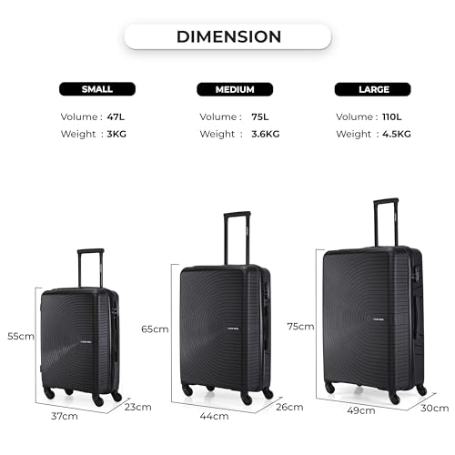 Image of Stony Brook by Nasher Miles Crescent Hard-Sided Polypropylene Check-in Luggage Black 28 inch |75cm Trolley Bag