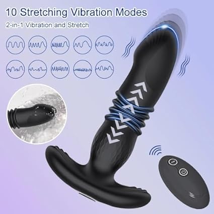 Vibrador Empuje Vibración Anal Plug Para Hombres Consolador Vibrador Masaje de Próstata Butt Plug Juguetes Sexuales Productos Para Adultos Masturbador Vibrador