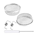 KHGUZ 2PCS RV Furnace Vent Cover, 2.8 Inch Stainless Steel Camper Flying Animal Screen with Installation Tool, Mesh Screen Accessories for RV Campers Trailers Water Heater Vents