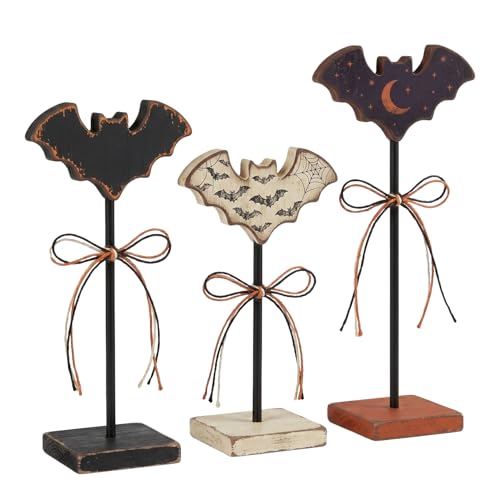 Halloween Bat Table Decor, Wooden Halloween Decorations Indoor for Home