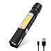 Portable Rechargeable Work Light, Ultra Brightest Handheld COB LED Tactical Flashlight with Adjustable-Head 90 Degree & Swivel Magnetic Base&Clip&5 Modes for Garage Mechanic,Camping,Hiking and EDC