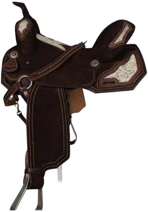 Western Wooden Tree Barrel Racing Horse Saddle Custom Cowboy Cowgirl Handmade Premium Leather Pleasure Comfort Trail Tack Equestrian Tooled Carved Saddle for Riding Size: 10-18 inch Seat, MO-13