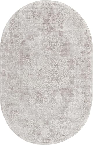 Tapete Oval Oxford 5'3 x 8' Gris miniatura 2