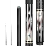 AKLOT Fiberglass Graphite Composite 2 Billiard Pool Cue Sticks 20oz 58inch 13 MM Cue Tip One-Piece Pool Cue Low-Deflection Billiard Cue for Home & Bar Play