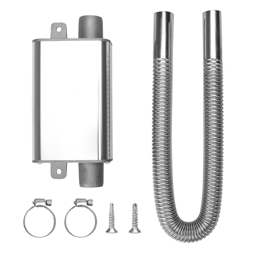 Opaltool Tuyau D'Échappement Silencieux, 24nm Silencieux pour Chauffage de Parking Diesel avec Tuyau D'Échappement 200cm pour Tuyau D'Échappement 25mm