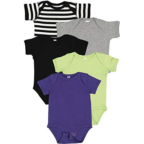 Image of RABBIT SKINS Baby Bodysuit Girl & Boy | Newborn 0-3 Months to 24 Months 5-Pack Bulk Set, Snap Easy Closure