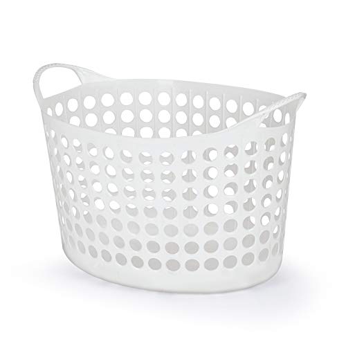 Cesto De Roupas Oval, Flexível, 32 L, Branco, Arthi