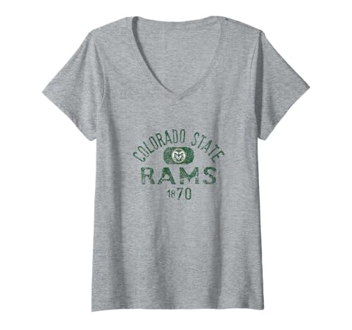Womens Colorado State Rams 1870 Vintage Logo V-Neck T-Shirt