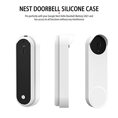 Image of Silicone Case for Google Nest Hello Doorbell (Battery) 2021 Cover - Weatherproof Protective Nest Doorbell Silicone Skin Case (White)