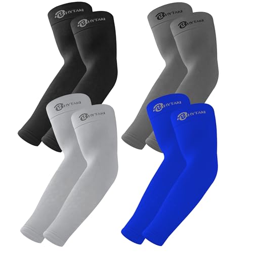 Image of BHYTAKI UV Sun Protection Arm Sleeves, UPF 50 Sports Cooling Arm Compression Sleeves for Men Women Teenager