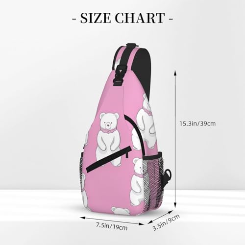Polar Bear Red Printing Cross Chest Bag Diagonally Sling Backpack Crossbody Shoulder Bags Sling Travel Hiking Daypack3
