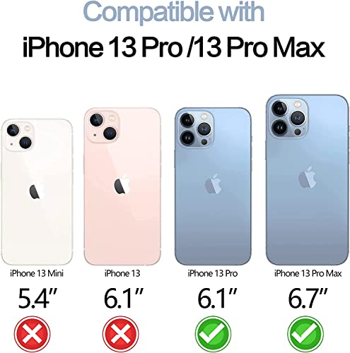 Image of For iPhone 13 Pro Camera Lens Protector & For iPhone 13 Pro Max Camera Lens Protector Tempered Glass Screen Protector, Anti-Scratch Premium Tempered Glass Film Aluminum Alloy 3D Lens Ring Cover(3 Pack, Serria Blue