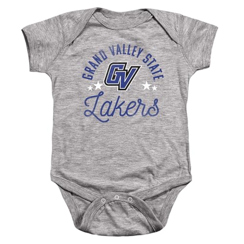 GVSU Grand Valley State University Official Lakers Unisex Infant Snap Suit for Baby,Athletic Heather, 6 Months