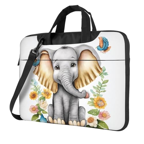 Birefcase sac à bandoulière floral et animaux avec protection antichoc pour PC
