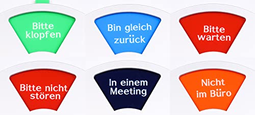 FREI - BESETZT rundes Schild Grau-15 cm-Bitte klöpfen-Nicht im Büro-Bitte warten-Bitte nicht stören-In einem Meeting-Bin gleich zurück. (Grau)