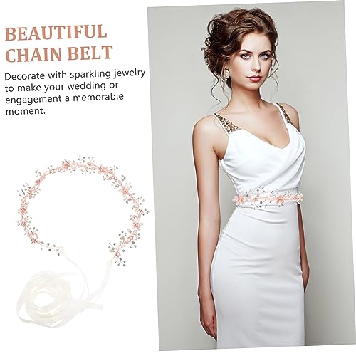 1 PC Handmade Rhinestone Flower Waist Belt Rose Gold Elegant Wedding Decor for Brides and Special Occasions Durable and Lightweight Design for Dress Styling3