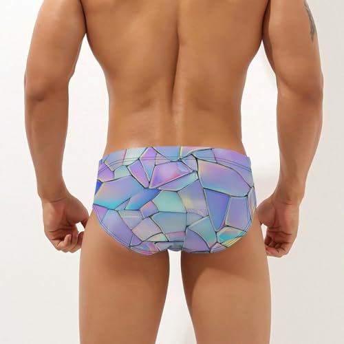 Pastel Rainbow Glass Shards Men's Swimsuit Bikini Briefs Swim Underwear Stretchy Swimwear3