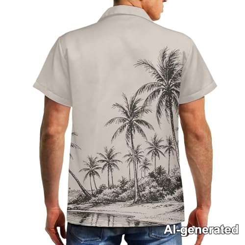 Image of Hawaii Matching Couple Outfits Husband and Wife Clothing Fashionable Mens Casual Shirts Hawaii Dress with Soft Fabric