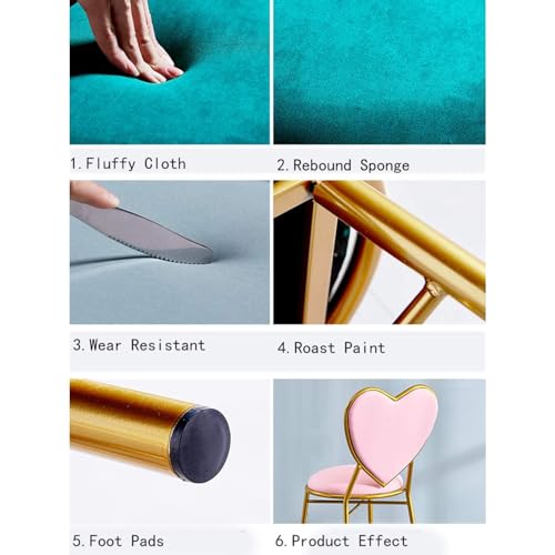 Silla de maquillaje Love Shape YangRy asiento azul decorativo 47 * 84.7cm 6
