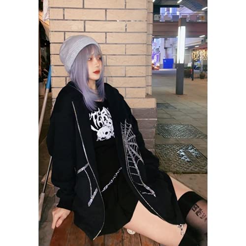 Citgeett Womens Y2K Goth Punk Hoodie Sweatshirt Hip Hop Hooded Jacket Print Coat Harajuku Zipper Top E-Girl Halloween thumb #3